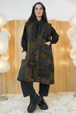 Patchwork Longline Gilet Jacket Navy